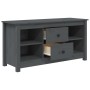 Gray pine solid wood TV cabinet 103x36.5x52 cm by vidaXL, TV Furniture - Ref: Foro24-814571, Price: 81,86 €, Discount: %