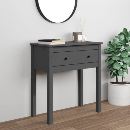 Gray solid pine wood console table 70x35x75 cm by vidaXL, Side tables - Ref: Foro24-814611, Price: 82,99 €, Discount: %