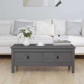 Solid gray pine wood coffee table 100x50x40 cm by vidaXL, Coffee table - Ref: Foro24-814606, Price: 127,91 €, Discount: %