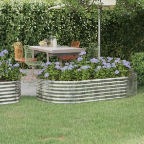 Steel flower bed silver powder coated planter 175x100x36 cm by vidaXL, Pots and planters - Ref: Foro24-318992, Price: 70,05 €...