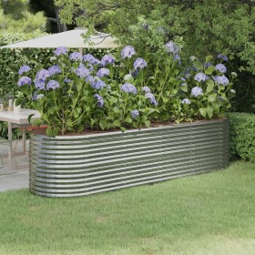 Steel flower bed powder coated silver 296x80x68 cm by vidaXL, Pots and planters - Ref: Foro24-318962, Price: 119,99 €, Discou...