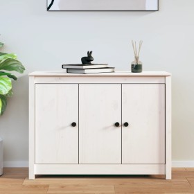 Weißes Sideboard aus massivem Kiefernholz 100x35x74 cm von vidaXL, Sideboards - Ref: Foro24-814560, Preis: 155,36 €, Rabatt: %