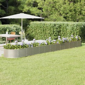 Steel flower bed powder coated silver 512x80x36 cm by vidaXL, Pots and planters - Ref: Foro24-318942, Price: 180,00 €, Discou...