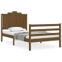 Honey brown solid wood bed frame and headboard 100x200 cm by vidaXL, Beds and slatted bases - Ref: Foro24-3194174, Price: 124...