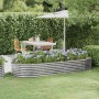 Steel flowerbed planter powder coated silver 249x100x36 cm by vidaXL, Pots and planters - Ref: Foro24-318997, Price: 98,87 €,...