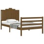 Honey brown solid wood bed frame and headboard 100x200 cm by vidaXL, Beds and slatted bases - Ref: Foro24-3194174, Price: 124...