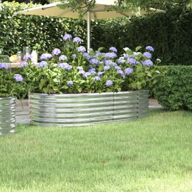 Steel flower bed silver powder coated planter 152x80x36 cm by vidaXL, Pots and planters - Ref: Foro24-318917, Price: 39,10 €,...