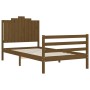 Estructura cama y cabecero madera maciza marrón miel 100x200 cm de vidaXL, Camas y somieres - Ref: Foro24-3194174, Precio: 12...