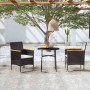 3-Piece Black Synthetic Rattan Garden Dining Set by vidaXL, Garden sets - Ref: Foro24-3098025, Price: 172,99 €, Discount: %