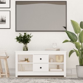 Mueble para TV de madera maciza de pino blanco 103x36,5x52 cm de vidaXL, Muebles TV - Ref: Foro24-814570, Precio: 102,38 €, D...