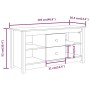 Massiver TV-Schrank aus weißem Kiefernholz, 103 x 36,5 x 52 cm von vidaXL, TV-Möbel - Ref: Foro24-814570, Preis: 102,38 €, Ra...