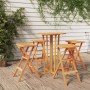 Klappbarer Stehtisch und Hocker 5 Stück aus massivem Teakholz von vidaXL, Gartensets - Ref: Foro24-3100778, Preis: 458,99 €, ...