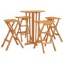 Folding high table and stools set, 5 pieces, made of solid teak wood. by vidaXL, Garden sets - Ref: Foro24-3100778, Price: 46...