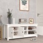 Mueble zapatero de madera maciza de pino blanco 110x38x45,5 cm de vidaXL, Zapateros y organizadores de calzado - Ref: Foro24-...