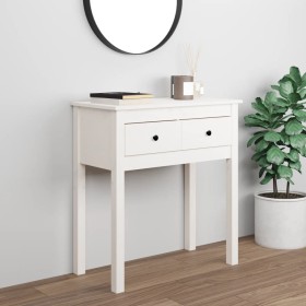 Solid white pine wood console table 70x35x75 cm by vidaXL, Side tables - Ref: Foro24-814610, Price: 94,77 €, Discount: %