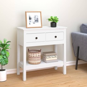 Solid white pine wood console table 75x35x75 cm by vidaXL, Side tables - Ref: Foro24-814620, Price: 119,35 €, Discount: %