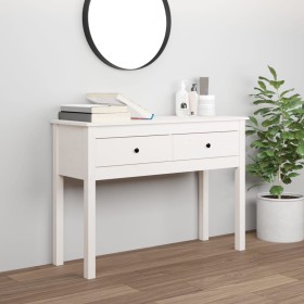 Solid white pine wood console table 100x35x75 cm by vidaXL, Side tables - Ref: Foro24-814615, Price: 103,99 €, Discount: %