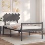 Elderly bed with gray solid wood headboard 100x200 cm by vidaXL, Beds and slatted bases - Ref: Foro24-3195538, Price: 115,87 ...