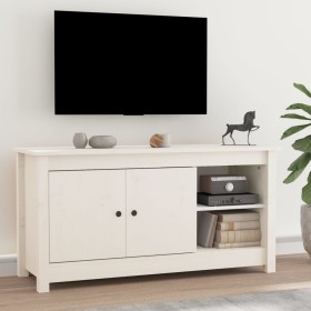 Mueble para TV de madera maciza de pino blanco 103x36,5x52 cm de vidaXL, Muebles TV - Ref: Foro24-814590, Precio: 76,98 €, De...