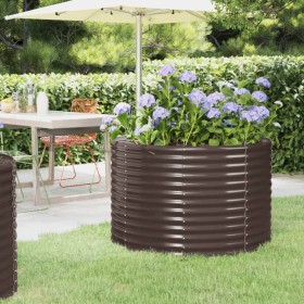 Brown powder coated steel flower bed planter 100x100x68cm by vidaXL, Pots and planters - Ref: Foro24-319055, Price: 94,99 €, ...