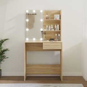 Dresser with LED lights in Sonoma oak color, 74.5x40x141 cm by vidaXL, bathroom vanities - Ref: Foro24-808804, Price: 106,78 ...