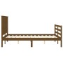 Estructura cama y cabecero madera maciza marrón miel 140x200 cm de vidaXL, Camas y somieres - Ref: Foro24-3194249, Precio: 15...