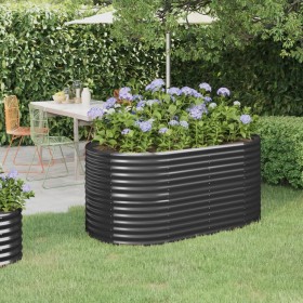 Steel flower bed anthracite powder coated 152x80x68 cm by vidaXL, Pots and planters - Ref: Foro24-318951, Price: 63,74 €, Dis...