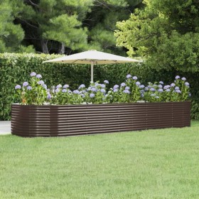 Brown powder coated steel flower bed planter 447x140x68cm by vidaXL, Pots and planters - Ref: Foro24-319110, Price: 201,73 €,...