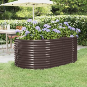 Brown powder coated steel flower bed planter 175x100x68cm by vidaXL, Pots and planters - Ref: Foro24-319060, Price: 110,99 €,...