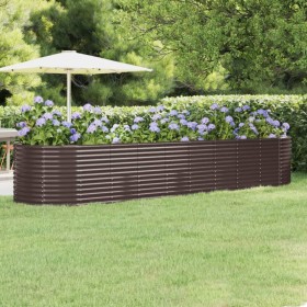 Brown powder coated steel flower bed planter 396x100x68cm by vidaXL, Pots and planters - Ref: Foro24-319075, Price: 181,57 €,...