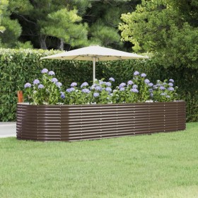 Brown powder coated steel flower bed planter 367x140x68cm by vidaXL, Pots and planters - Ref: Foro24-319105, Price: 172,99 €,...