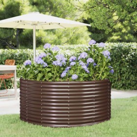 Brown powder coated steel planter 140x140x68 cm by vidaXL, Pots and planters - Ref: Foro24-319090, Price: 103,99 €, Discount: %