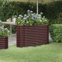 Brown powder coated steel flower bed planter 114x40x68 cm by vidaXL, Pots and planters - Ref: Foro24-318890, Price: 50,90 €, ...