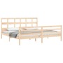 Bed frame with solid wood headboard 200x200 cm by vidaXL, Beds and slatted bases - Ref: Foro24-3194851, Price: 142,99 €, Disc...