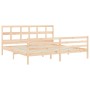 Bed frame with solid wood headboard 200x200 cm by vidaXL, Beds and slatted bases - Ref: Foro24-3194851, Price: 142,99 €, Disc...