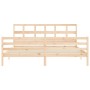 Bed frame with solid wood headboard 200x200 cm by vidaXL, Beds and slatted bases - Ref: Foro24-3194851, Price: 142,99 €, Disc...