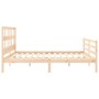 Bed frame with solid wood headboard 200x200 cm by vidaXL, Beds and slatted bases - Ref: Foro24-3194851, Price: 142,99 €, Disc...