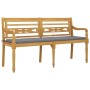 Batavia bench with gray cushion solid teak wood 150 cm by vidaXL, garden benches - Ref: Foro24-3100827, Price: 241,47 €, Disc...