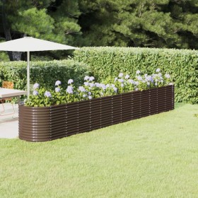 Brown powder coated steel flower bed planter 512x80x68 cm by vidaXL, Pots and planters - Ref: Foro24-318975, Price: 269,99 €,...