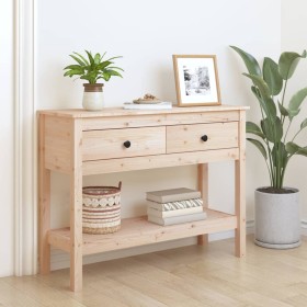 Solid pine wood console table 100x35x75 cm by vidaXL, Side tables - Ref: Foro24-814624, Price: 111,77 €, Discount: %