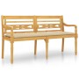 Batavia bench with beige cushion solid teak wood 150 cm by vidaXL, garden benches - Ref: Foro24-3100844, Price: 242,54 €, Dis...