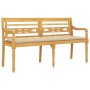 Batavia bench with beige cushion solid teak wood 150 cm by vidaXL, garden benches - Ref: Foro24-3100844, Price: 242,54 €, Dis...