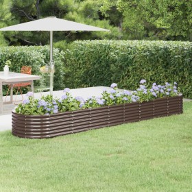 Brown powder coated steel flower bed planter 368x80x36 cm by vidaXL, Pots and planters - Ref: Foro24-318930, Price: 75,65 €, ...