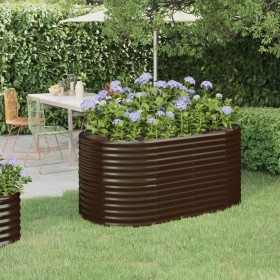 Steel powder-coated brown raised garden bed 152x80x68 cm by vidaXL, Pots and planters - Ref: Foro24-318950, Price: 57,28 €, D...