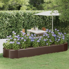 Brown powder coated steel flower bed planter 322x100x36cm by vidaXL, Pots and planters - Ref: Foro24-319000, Price: 102,96 €,...