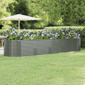 Jardinera arriate acero recubrimiento polvo gris 396x100x68 cm de vidaXL, Maceteros y jardineras - Ref: Foro24-319074, Precio...