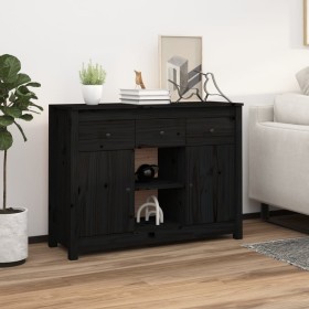 Solid black pine wood sideboard 100x35x74.5 cm by vidaXL, Sideboards - Ref: Foro24-814553, Price: 152,99 €, Discount: %