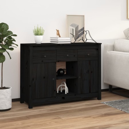 Solid black pine wood sideboard 100x35x74.5 cm by vidaXL, Sideboards - Ref: Foro24-814553, Price: 152,36 €, Discount: %