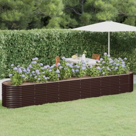 Brown powder coated steel flower bed planter 440x80x68 cm by vidaXL, Pots and planters - Ref: Foro24-318970, Price: 145,99 €,...