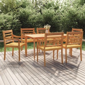 Garden dining set 7 pieces solid teak wood by vidaXL, Garden sets - Ref: Foro24-3100788, Price: 906,67 €, Discount: %